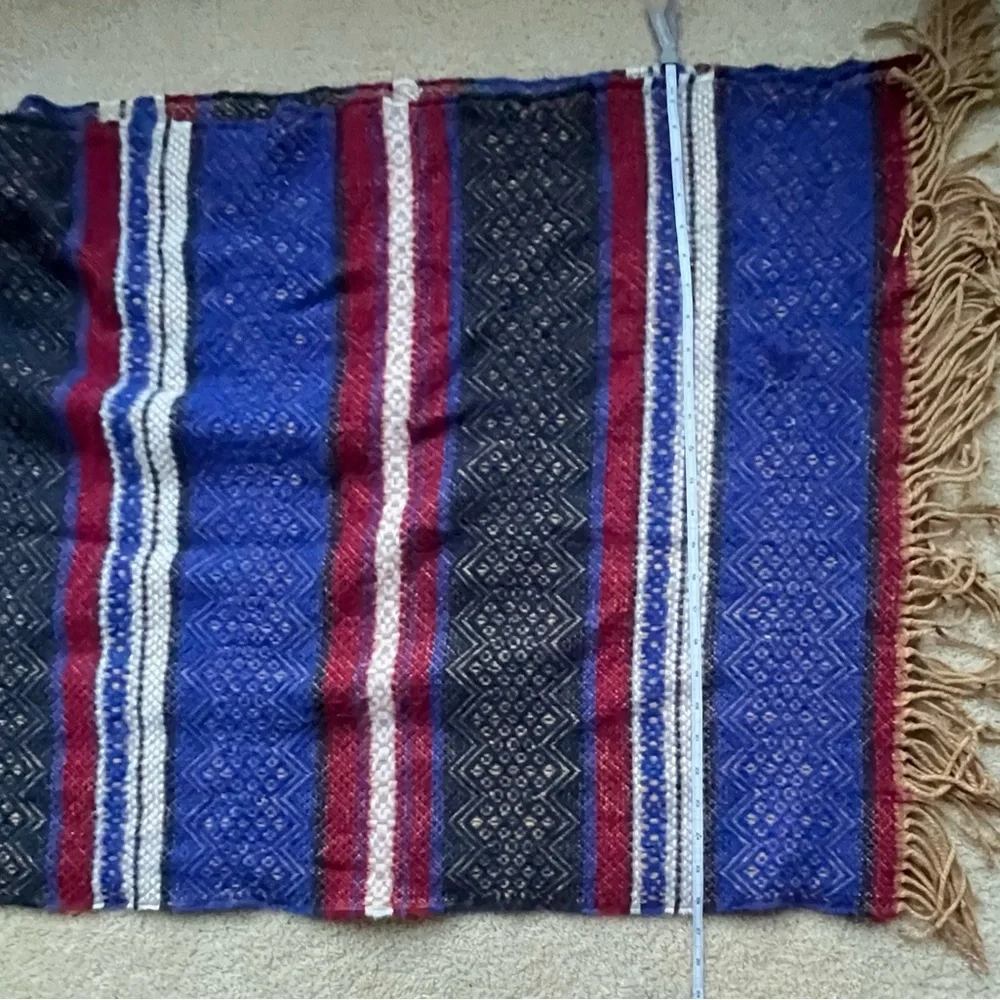 Merona Multicolor Winter Blanket Rectangle Scarf w/ Fringe Edges - 72x26 - EUC